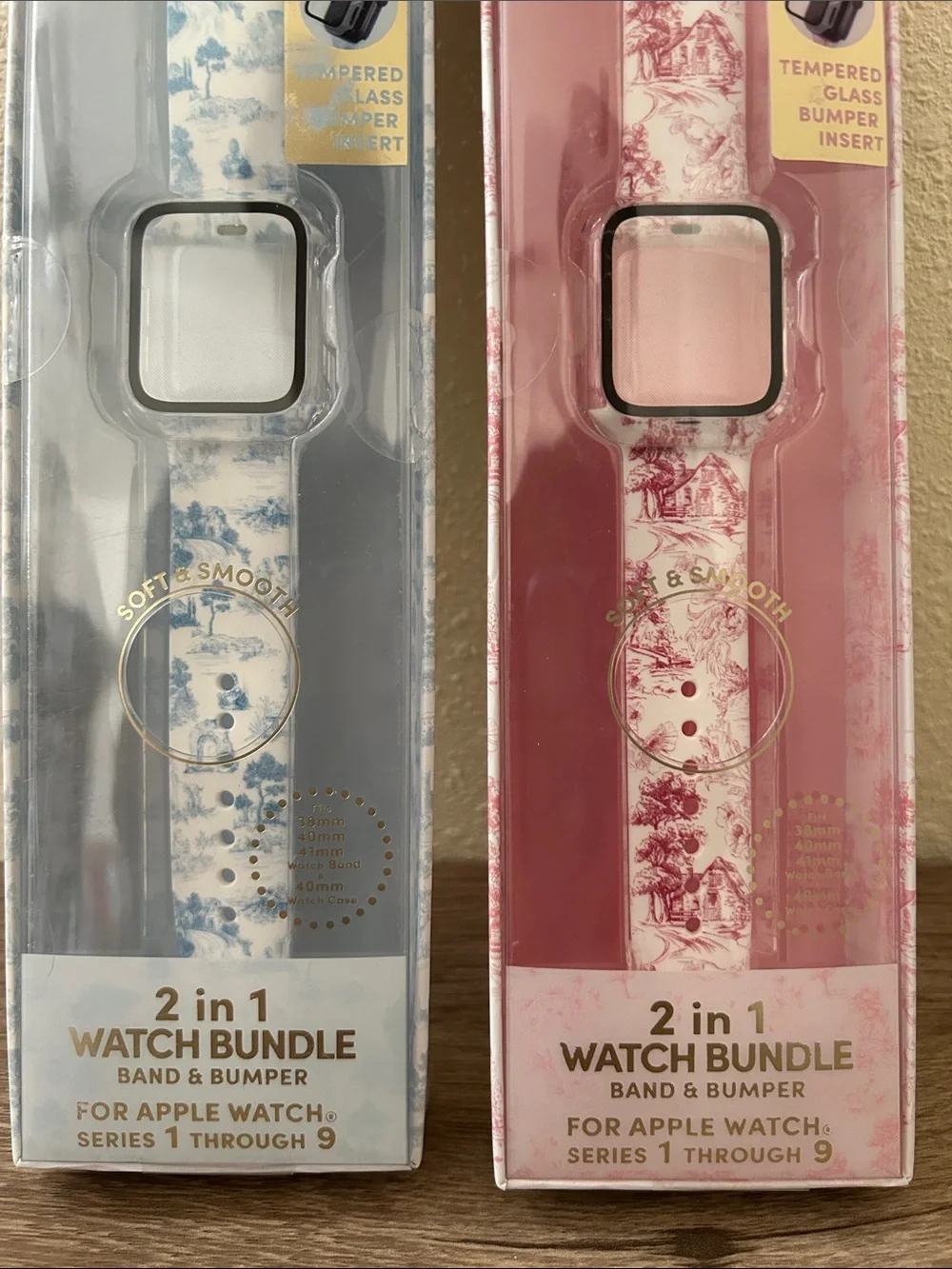2-in-1 Watch Bundle for Apple Watch - Pink / Blue 2 pcs